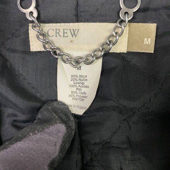 J. CREW Tweed Coat Overcoat Womens Medium Gray Wool Blend Thinsulate Insulated - Picture 6 of 15